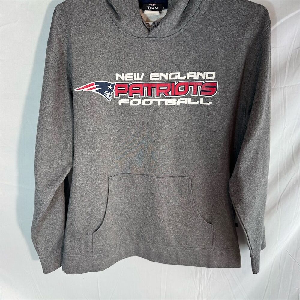 Team Apparel Gray New England Patriots Hoodie - Picture 1 of 9